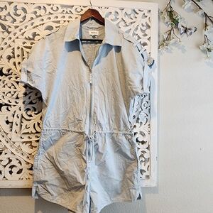 PISTOLA MEG FRONT ZIP UTILITY ROMPER SKY BLUE SIZE MEDIUM